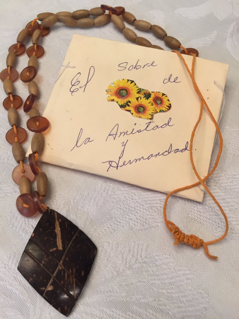kfields73's tweet photo. "Envelope of friendship & brotherhood." A new friend sewed this envelope & necklace 4 me.
#lessonfrom🇨🇺 #generosity https://t.co/x14jPvs5X9