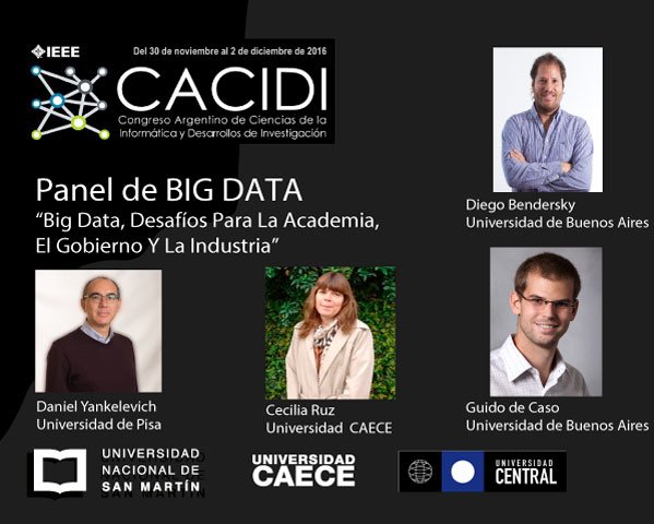 cacidi2018's tweet photo. Charla #bigdata desde 30 de noviembre al 2 de diciembre en #CACIDI2016 No te quedes afuera! https://t.co/Yvf6ls89a0