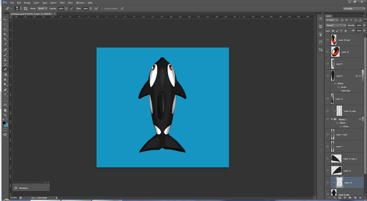 elephantgamesof's tweet photo. Our artist Nadya made one more rival for the penguin–killer whale. Also, Nadya made a tornado. Beware of Nadya :D #swapmaster #indiedevhour https://t.co/f70wwfvMGp