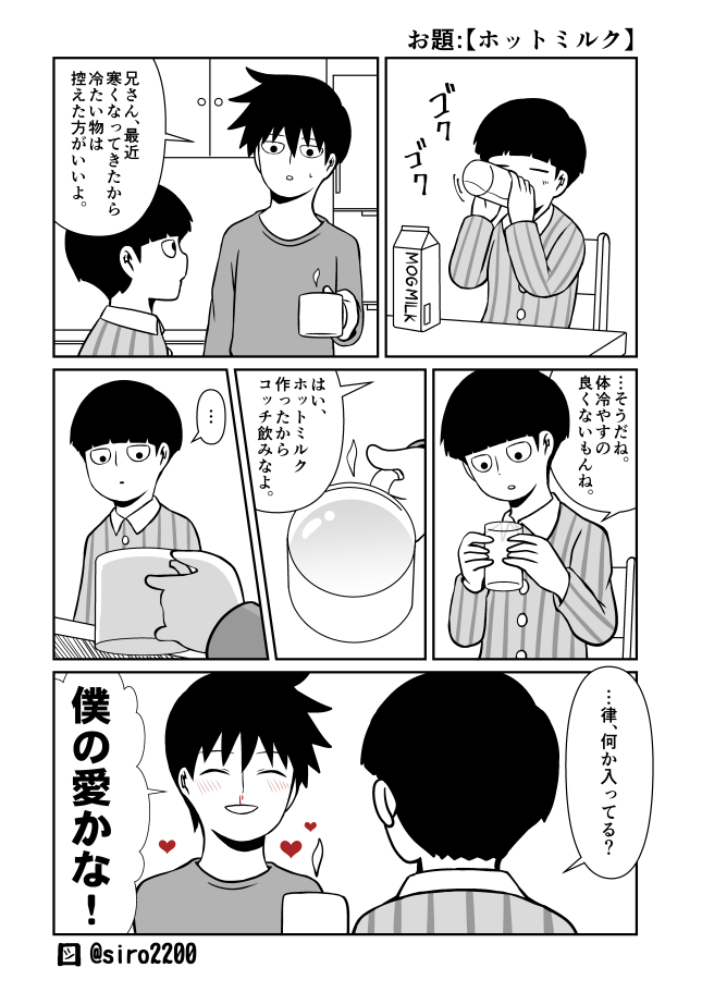 #律モブ版ワンドロ
お題は【ホットミルク】。 