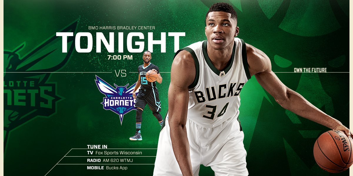 Bucks's tweet photo. Tonight IS the #BucksOpener!!
🏀 @hornets
⏰ 7pm CST
📍 @BMOHBC
📻 @620wtmj
📺 @fswisconsin
📱 https://t.co/TdJIhCwc0p
#OwnTheFuture https://t.co/Bhge0HgKHz