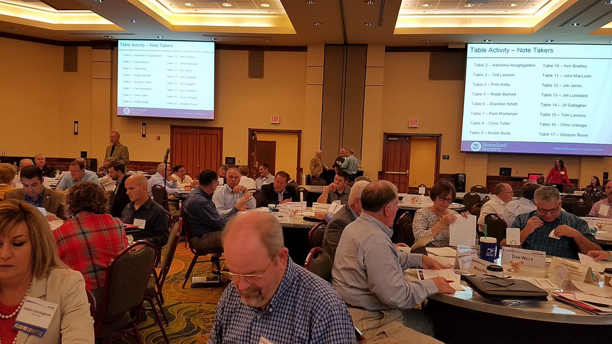 Joint meeting of SAFECOM &amp; NCSWIC discuss the questions for the Nationwide Baseline Assessment Overview for 2016 #NCSWIC #SAFECOM <a href="/DHS_OEC/">DHS OEC</a>