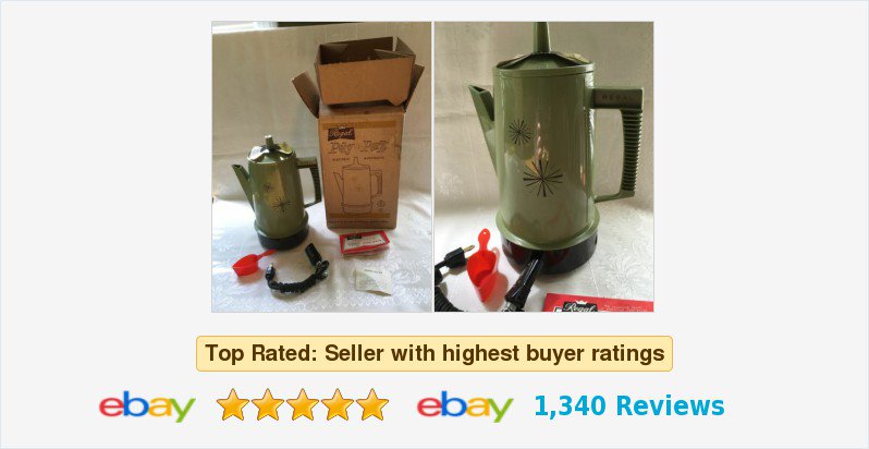 VeezVillage's tweet photo. #REGAL #POLYPERK 4-8 Cup #Coffee Maker #Pot #Green #Starburst #NEW #NIB #Atomic #midcentury https://t.co/lfF9S0tXFI https://t.co/pC1Z4FPvVp