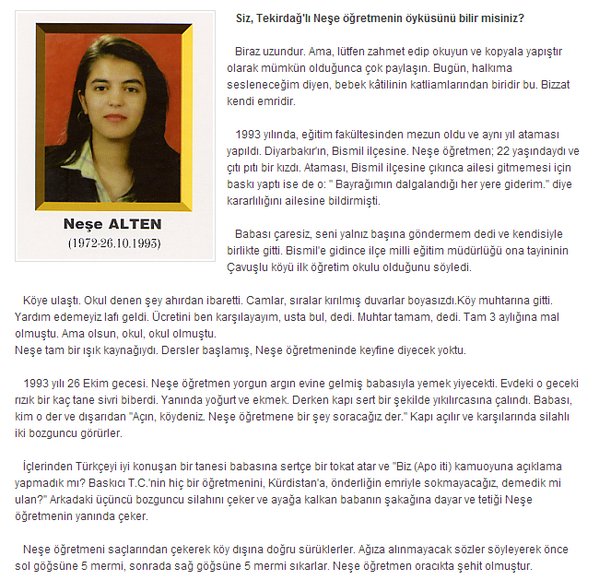 Turk_Elleri's tweet image. Siz, Tekirdağlı Neşe öğretmenin öyküsünü bilir misiniz ?

#NeşeAlten