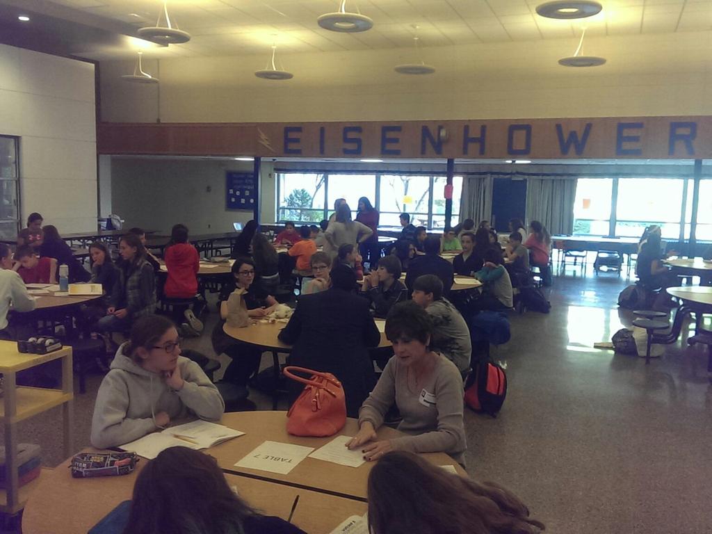 WPSEisenhower's tweet photo. TREP$ students meeting with local entrepreneurs to get feedback on their goods and services. #emschat #njed #makered #treps https://t.co/cFZqYRr282