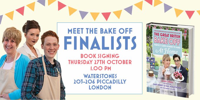 Congratulations @CJ_Brownie! Meet all 3 finalists tomorrow @cakesmyth @Janebbakes @BritishBakeOff @HodderBooks #GBBOFinal #GBBO https://t.co/ItYVyhhdUD