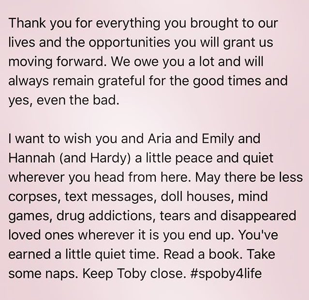 pll4eve's tweet photo. It's official today's the last day on #PLL EVER!!! 💔💔💔😭😭😭 I'm crying so hard right now!! https://t.co/UQTaqe8KDw