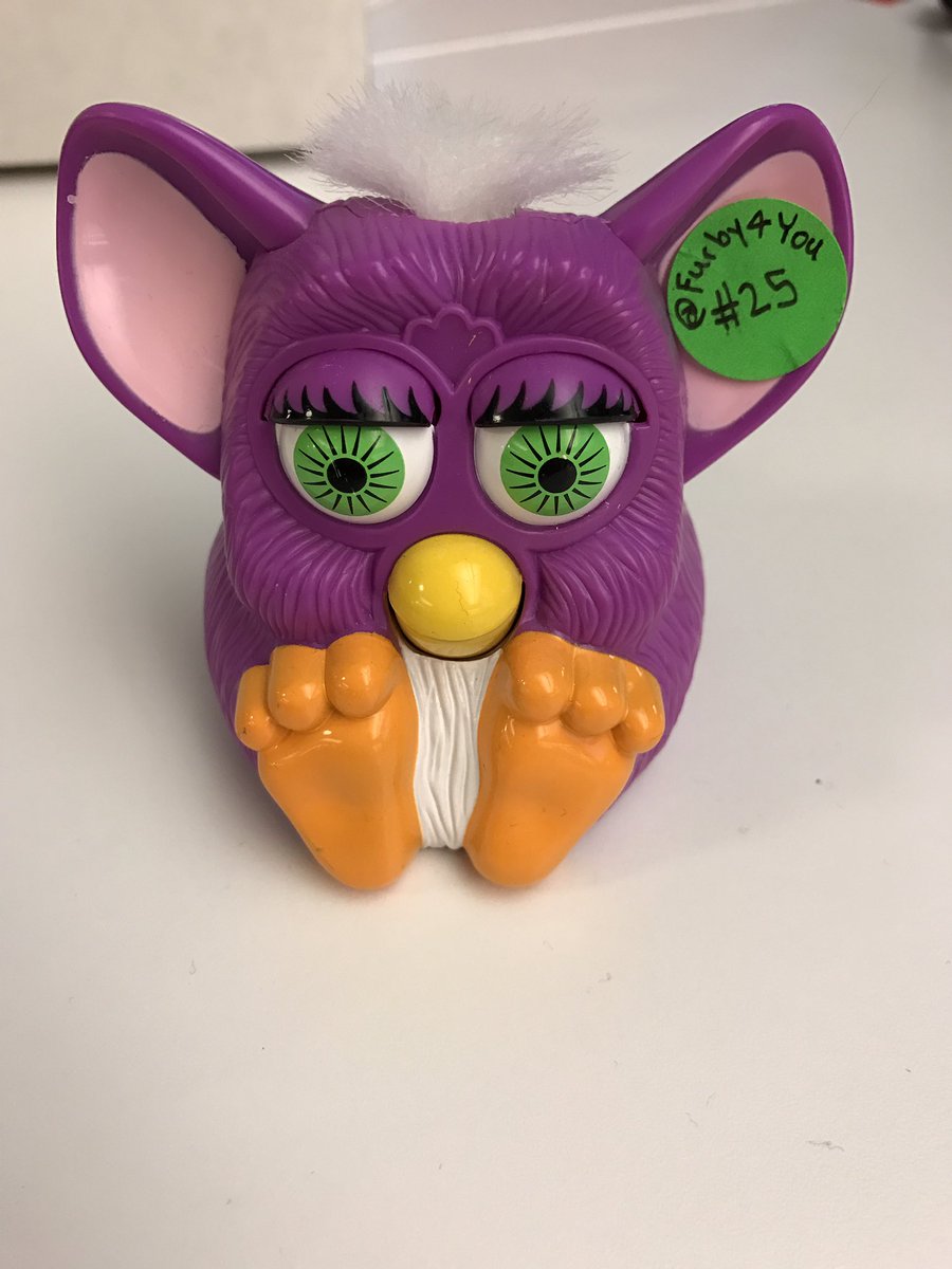 monica's tweet photo. @Furby4You found #25 in the bottom of a box with other random toys! Poor little purple thingy 😈 https://t.co/ypi3rTw5yj