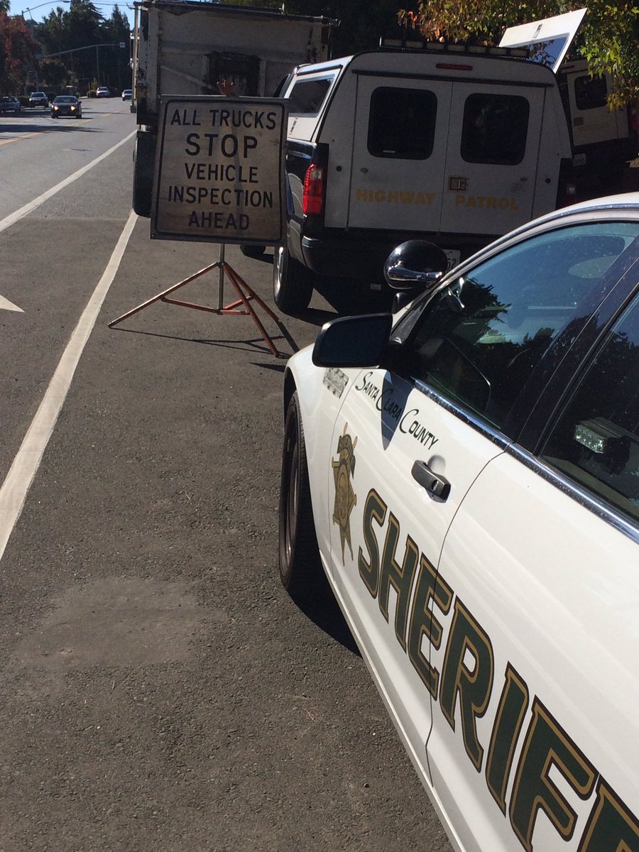 SCCoSheriff's tweet photo. Santa Clara Co. Sheriff Deputies & CHP conducted commercial truck enforcement in Cupertino as part of today's operation. #saturationpatrol https://t.co/ljrT4wqxef