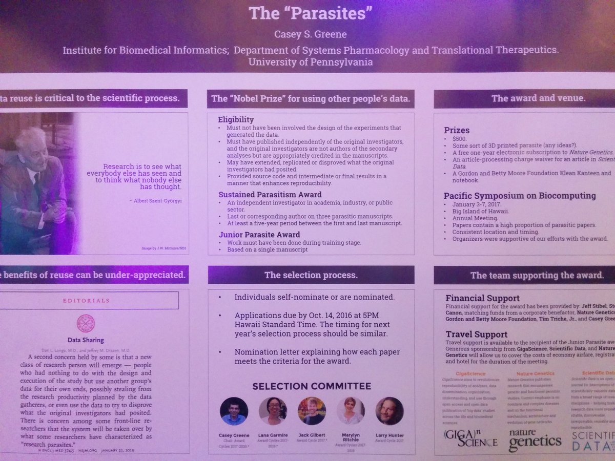 UCBITSS's tweet photo. Research parasitism award. https://t.co/IB5ENMYBMh #2016DSSummit https://t.co/U9bAJKD4tp
