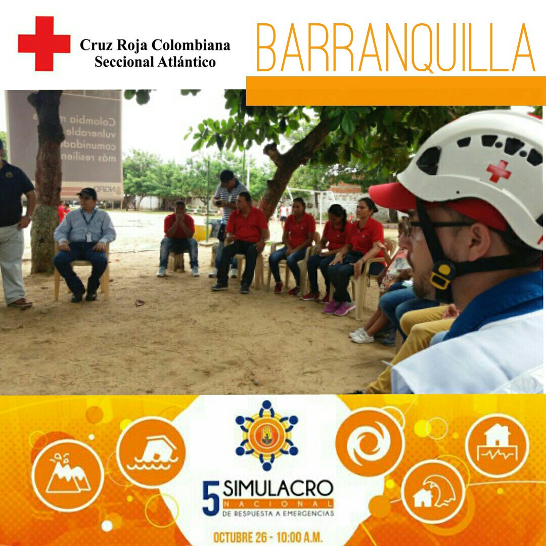 TICAtlantico's tweet photo. Participación comunitaria en el #SimulacroNacional  @CRUZROJA_BQ @cruzrojacol @UNGRD @alcaldiabquilla @Gobatlantico https://t.co/m9gwDLNY7q