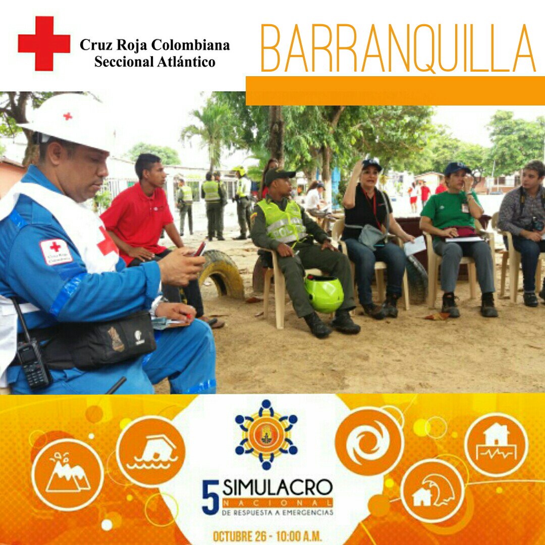 TICAtlantico's tweet photo. Participación comunitaria en el #SimulacroNacional  @CRUZROJA_BQ @cruzrojacol @UNGRD @alcaldiabquilla @Gobatlantico https://t.co/m9gwDLNY7q