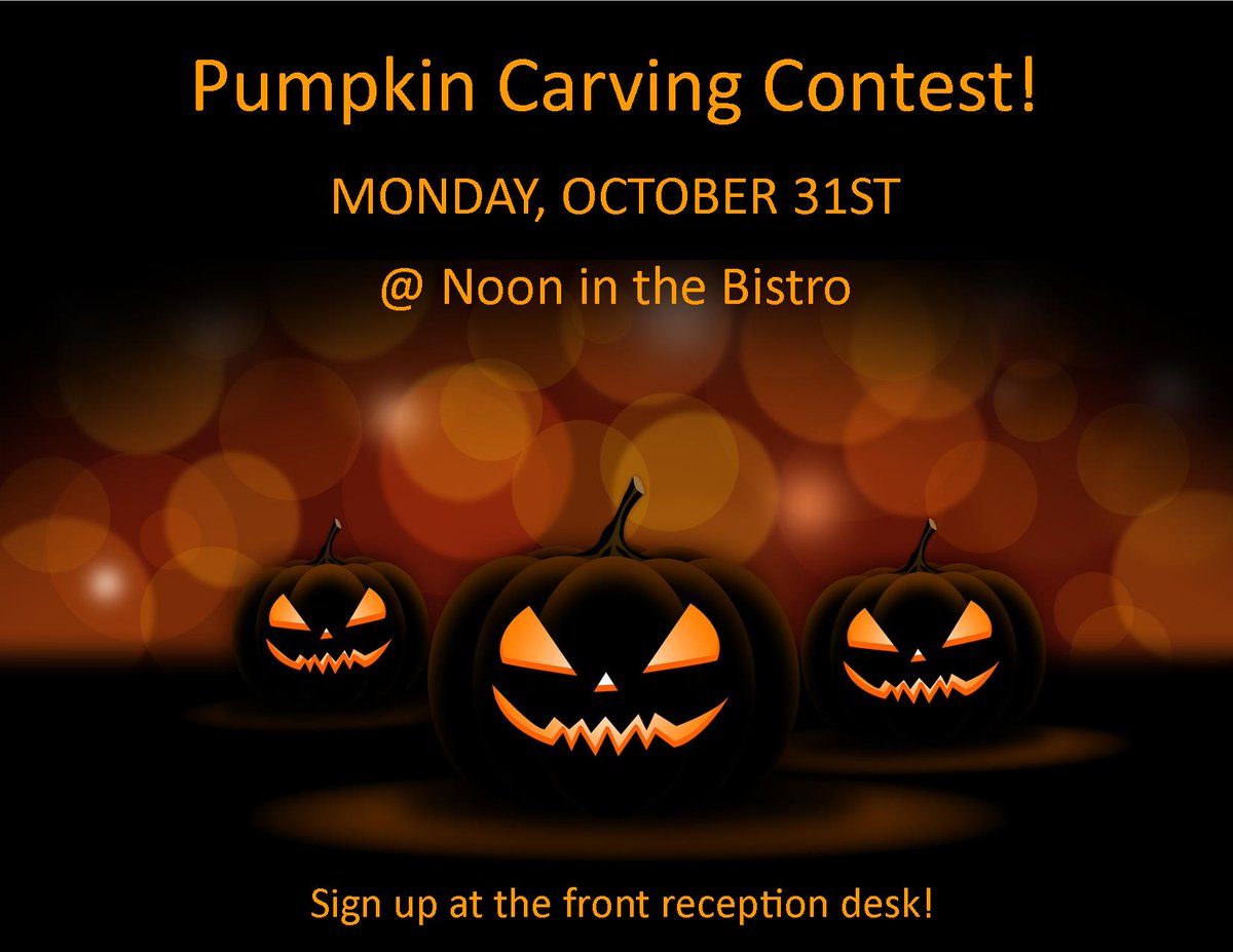 BoothUC's tweet photo. #BoothUC Pumpkin Carving Contest on Oct.31 in the #BoothUCBistro- sign up deadline is tomorrow! #LifeAtBooth https://t.co/3DadtCs6Uy
