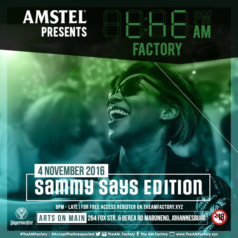 sam_lehoko's tweet photo. #SammySays the lineup for #TheAMFactory is going to be sweeeeeet! 1st reveal looks something like this.. cc @TheAM_Factory https://t.co/aIqPJuVlvJ