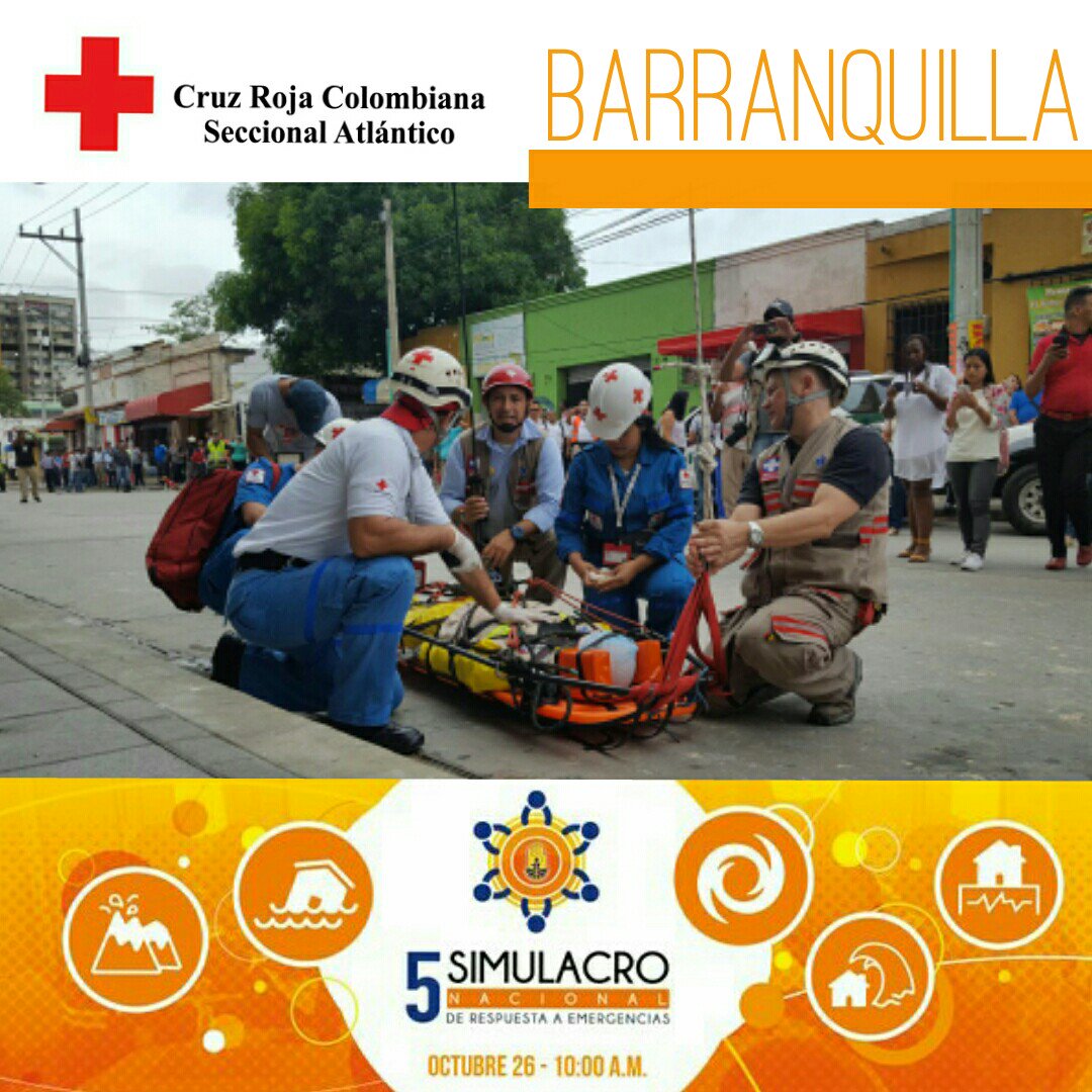TICAtlantico's tweet photo. Respuesta efectiva a situaciones de emergencia! #SimulacroNacional @CRUZROJA_BQ @cruzrojacol @UNGRD @alcaldiabquilla https://t.co/b2sIZev8eu