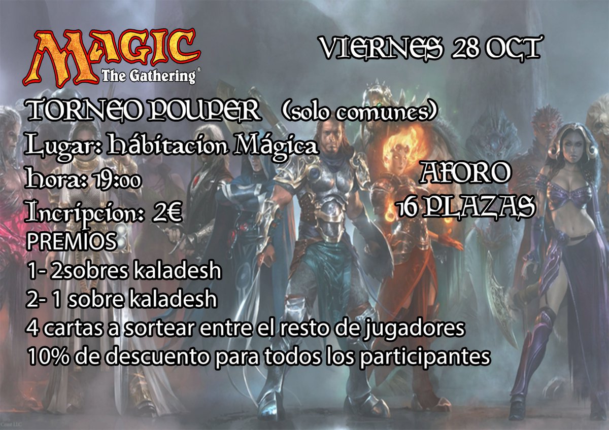 HabitacionMagic's tweet image. este viernes probamos algo nuevo torneo pauper (cualquier edicion restringido a comunes)