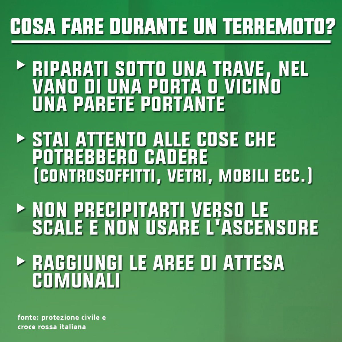 RaiTre's tweet photo. Cosa fare in caso di ulteriori scosse di #terremoto
#Rai3 https://t.co/Bjs60Cgfxe