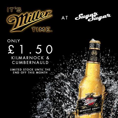 sugarKilmarnock's tweet photo. Don't forget that Miller is on special offer all this weekend! It's definitely Miller Time with us this Halloween Weekend. https://t.co/cGVUsLfn4Q