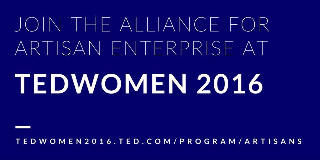 AllianceArtisan's tweet photo. Tonight: #TEDWomen opening celebration + launch of the Global Showcase! Join us to recognize the power of the artisan economy #chooseartisan https://t.co/a575qpRFtU