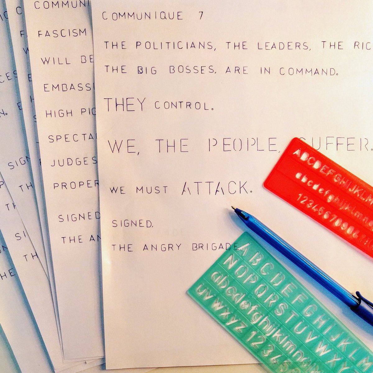 ElevatedStateTC's tweet photo. Today we communique. #TheAngryBrigade #Indieunite #TheatreTO https://t.co/J50T9YkiIN