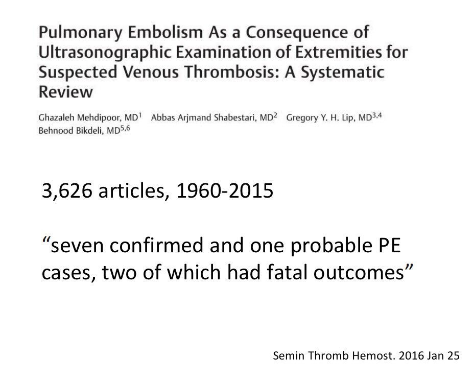 When you find a thrombus* on ultrasound, diagnosis made!
No need to compress- small risk of dislodging clot.
#ALLNYCEM11