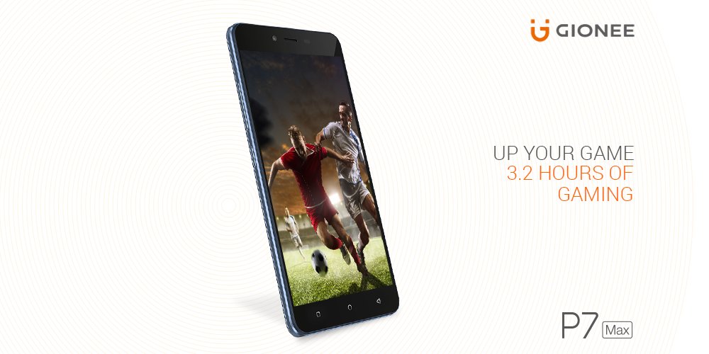 GioneeIndia's tweet photo. The all-new #P7Max comes loaded with a massive 3100 mAh battery that lets you play your favourite games for up to 3.2 hrs on a single charge https://t.co/cSOu2YZagz