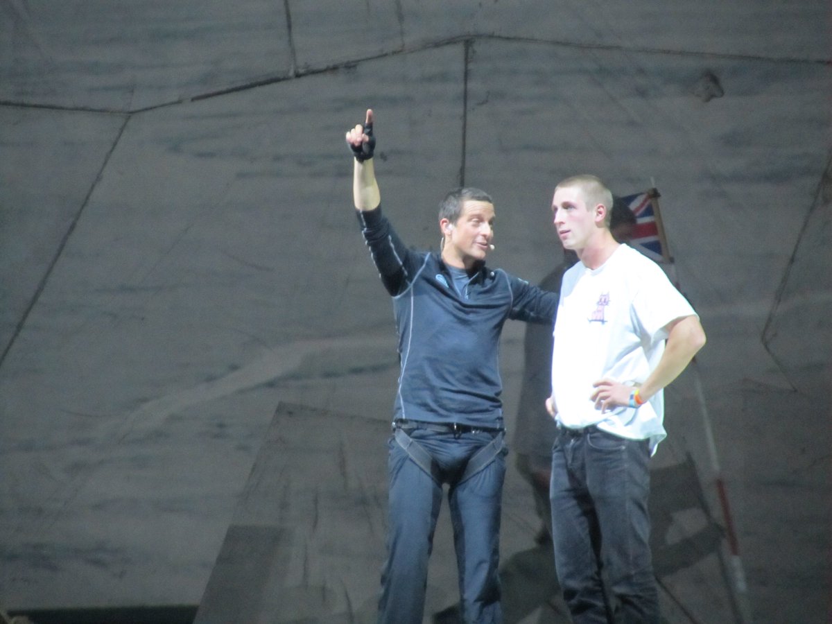 robbiesrally's tweet photo. Outstanding night at @beargryllslive Endeavour show, Cardiff. Funny, totally unique, inspiring. Best of luck for last 2 nights Team Bear! https://t.co/8qEyBDCB8N