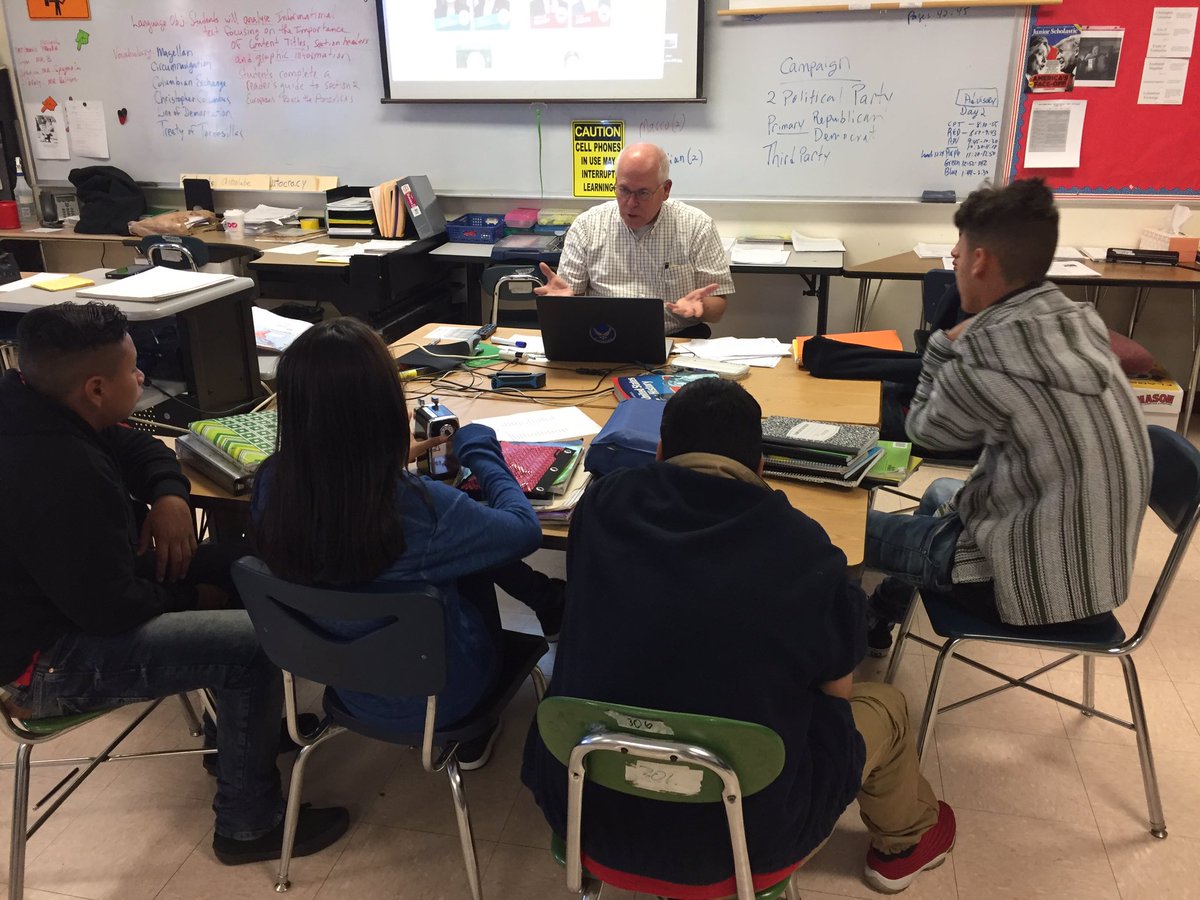 j_santossilva's tweet image. Learning about the election thru videos, vocabulary, and voice (small group instruction) in @d_bergeron1&apos;s class @Calcutt_MS @HighlanderInst