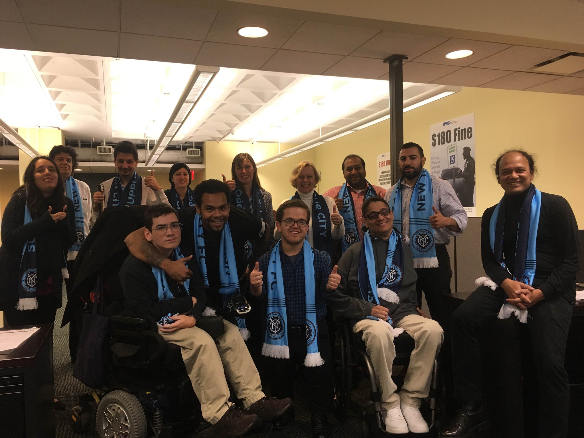.@NYCDisabilities supports their city! Congrats @NYCFC for making the playoffs for the 1st time ever #SupportYourCity #NYCFC #MLSCupPlayoffs https://t.co/UefAV1woxX