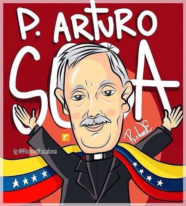centrogumilla's tweet photo. El papa negro rojo rojito. https://t.co/Qn14tJh2bL por #JesúsMaríaAguirre #ArturoSosa https://t.co/NcxjhHKCES