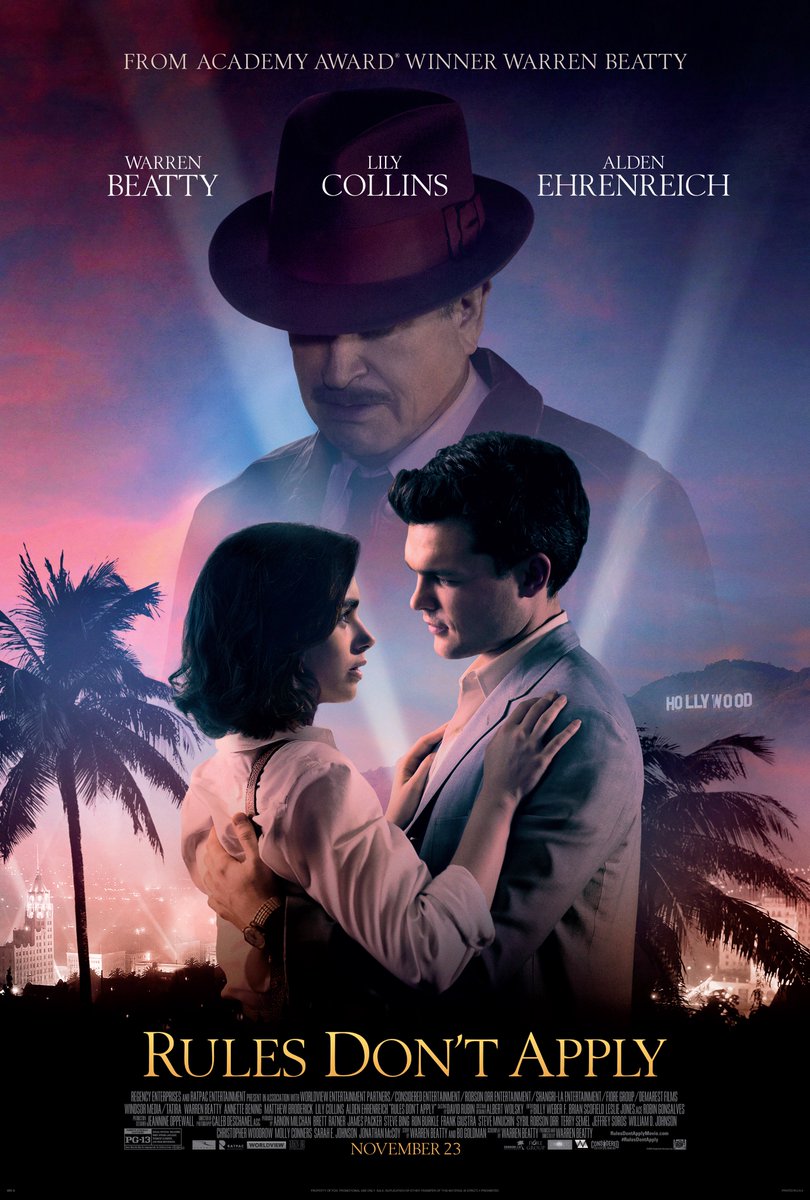 Check out the new poster for <a href="/RulesDontApply/">Rules Don't Apply</a>. In theaters November 23.