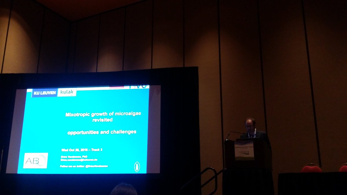 TheAlgaeBreeder's tweet photo. @DriesVandamme Opportunities and challenges with Mixotrophic growth. #algae2016 https://t.co/LX5dpNEPhT