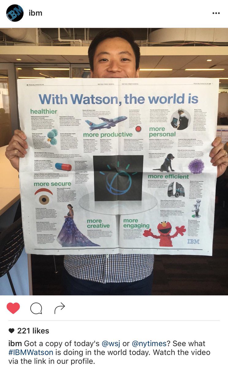 Look at this foxy centerfold in the <a href="/WSJ/">The Wall Street Journal</a>...move over #Kardashians! The world is better with <a href="/IBM/">IBM</a> #IBMWoW
