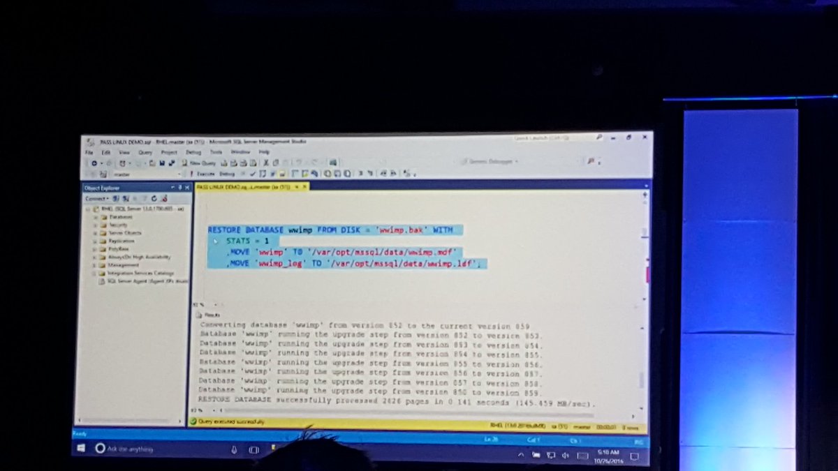 TheRockstarDBA's tweet photo. This is awesome. Thanks @RohanKSQL #sqlsummit #sqlserverloveslinux https://t.co/jk52z79jTT