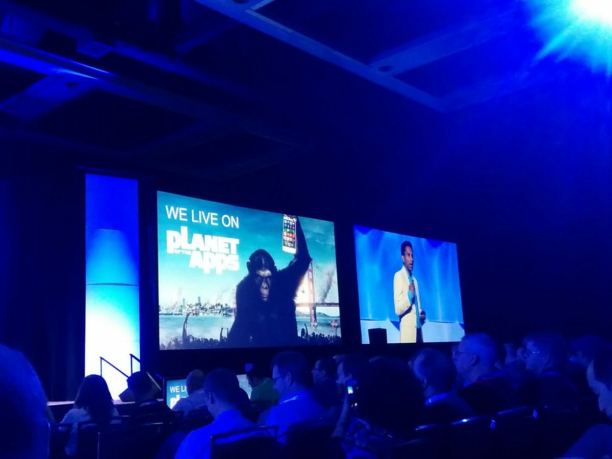 SQLPerfTuning's tweet image. #sqlsummit - Joseph sirosh vp of data from Microsoft at pass summit - incredible keynote and guess what iPhone rules the apps