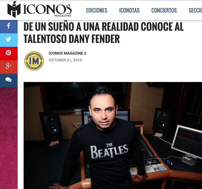 ICONOSMAG's tweet photo. @danyfender "De un sueño a una realidad" en #IconosMagazine #DanyFender #Productores #IconosMagazine nota completa >>https://t.co/1rtImY34vR https://t.co/BBsrOI9Wvz