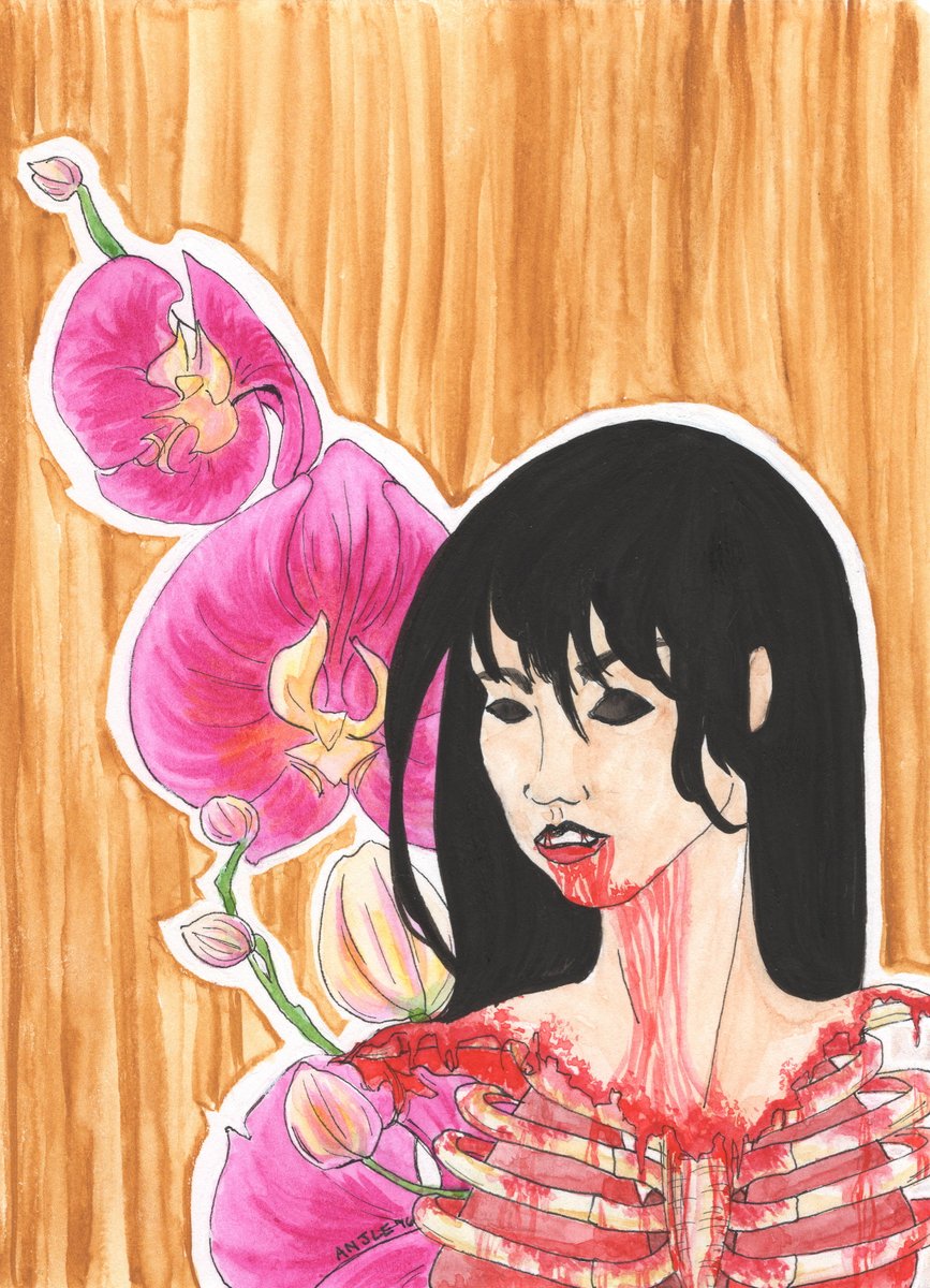 AnjleLatihaC's tweet photo. Finished my Krasue painting this morning!
#krasue #ahp #kasu #vampire #inktober #intober2016 #artober https://t.co/4T1yq4hcWg