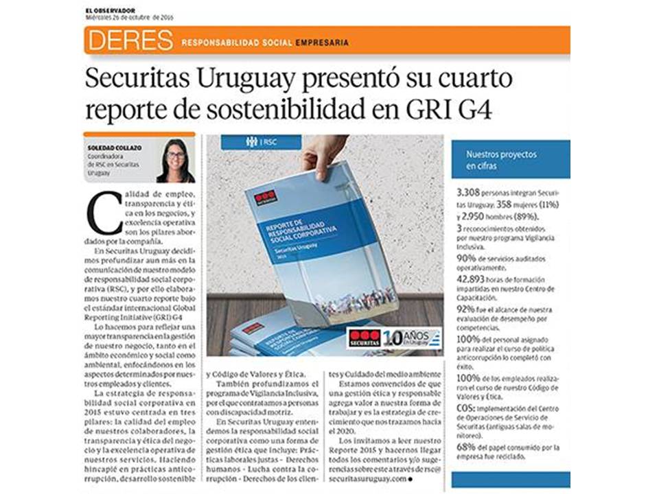 ConsultoraGemma's tweet photo. #Novedades #ClientesGemma
@SecuritasUY presentó su 4to #ReporteSustentabilidad bajo stándares #GRI4
via @ObservadorUY Suplemento @DERES_RSE https://t.co/g6X5RhcgQK