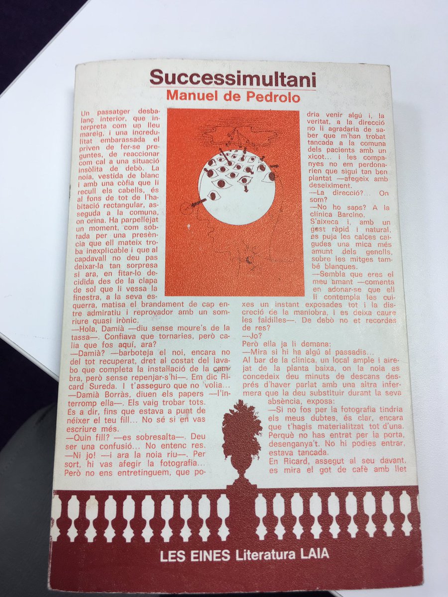 Looking at Catalan books today, interesting how there is a passage of text on the front. Published in 1980! #uccdh #pedrolo