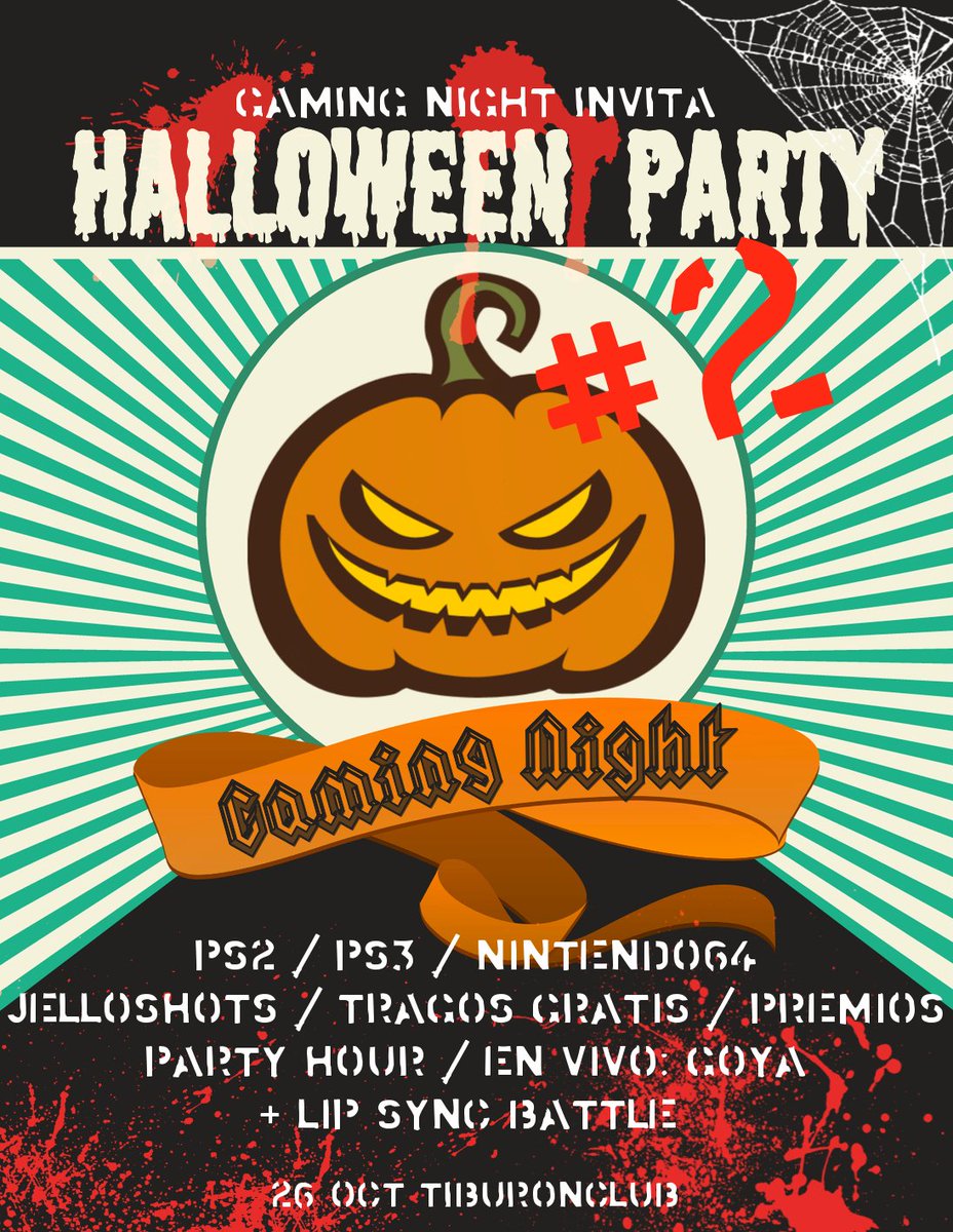 Esto es HOY  a partir de las 8pm!! en <a href="/TiburonClubBB/">Tiburón Club</a> #GamingNight #HalloweenParty