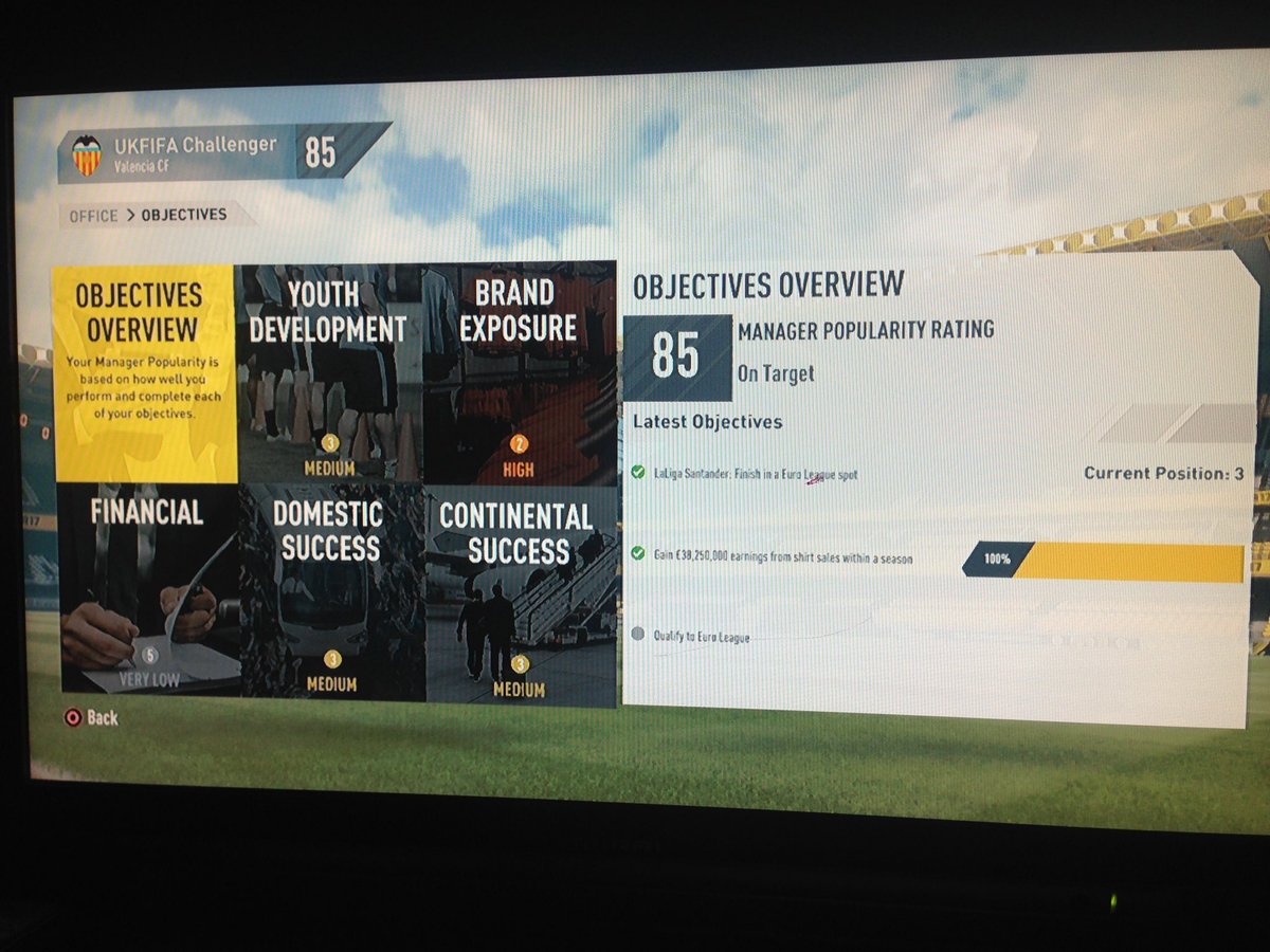 UKfifachallenge's tweet photo. Vivifying Valencia - Objectives Review - All short term objectives achieved with flying colours #FIFA17 #fifachallenges https://t.co/SwvQyOLf47