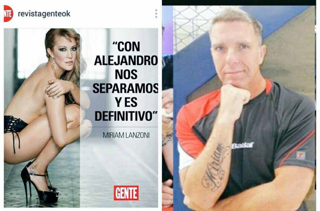 NatyCanals's tweet photo. Mientras Mirian dice q la separación es definitiva, Alejandro está pensando q hará con su tatuaje... @AngeldebritoOk https://t.co/l4Yr5L2Z5r