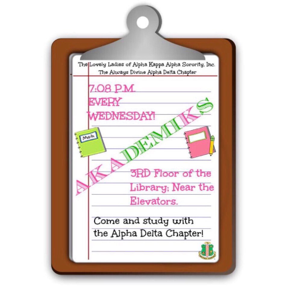 AKA_AlphaDelta's tweet photo. Come study with the Lovely Ladies of Alpha Delta tonight! 💕📗 https://t.co/c60soa9YaC
