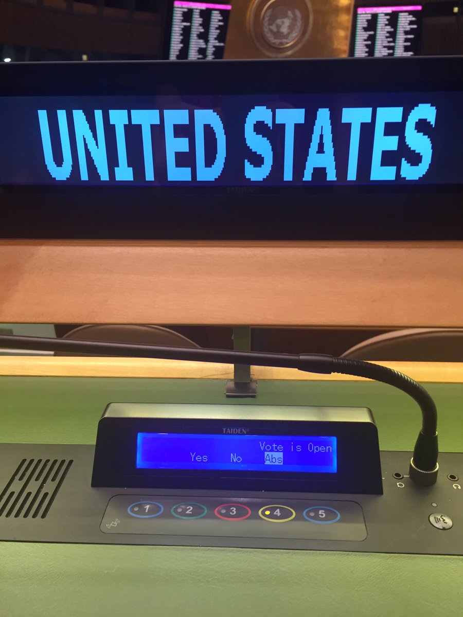 AmbPower44's tweet photo. First ever United States abstention vote on UNGA resolution on #Cuba embargo: https://t.co/PIh6TwsqtK