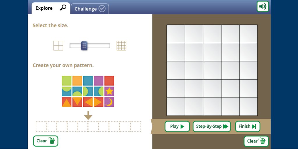 NCTMIllum's tweet image. Encourage Ss to use visualization, spatial reasoning, &amp;amp; geometric modeling to build their own patterns ow.ly/rDdx304R3ho #Math #NCTM