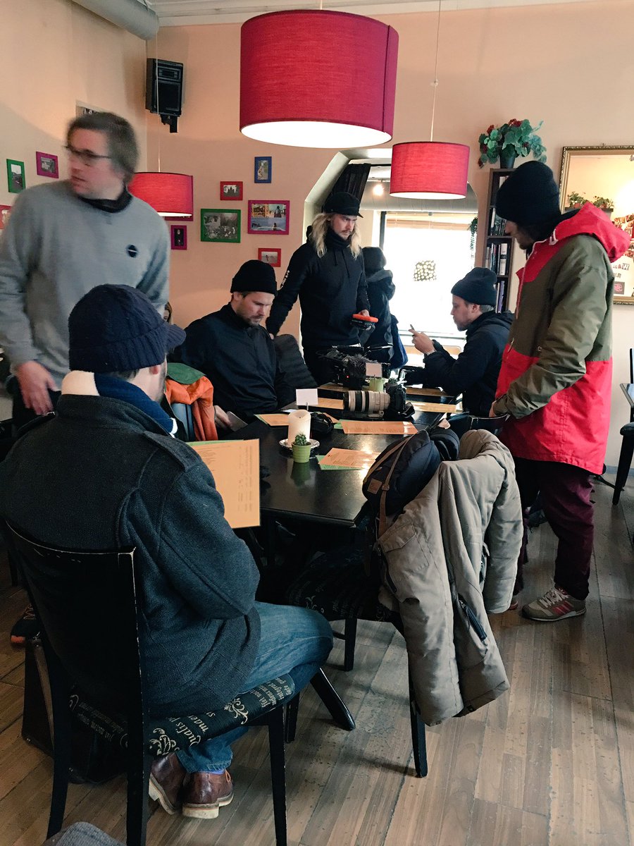 muhinasussu's tweet photo. 📽💥🌝 Film production with @LarryKiraffi #pablofilms crew & @olivereast makes me go 😄😍 #ddbhelsinki #Lunchtime https://t.co/mv89xQMfDb