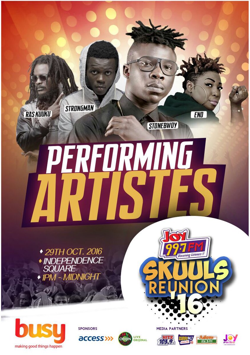 Joy997FM's tweet image. The schools are ready! The venue is prepared! Are you ready? You don't wanna be left out!

#SkuulsReunionBusy4G is powered by @busy_gh.