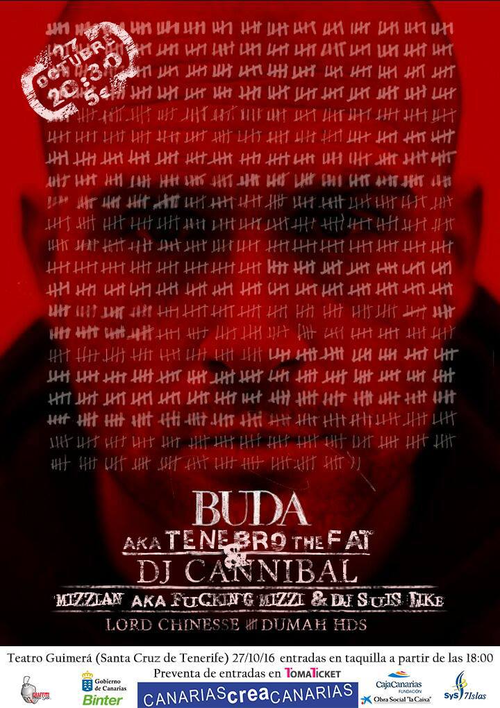 JUEVES 27/10 | <a href="/budarkjames/">BudaVsMrTenebro</a> &amp; <a href="/DjCannibalRulez/">Cannibal</a> en concierto en #Tenerife (Teatro Guimerá) + Invitados hiphopcanario.com/events/buda-a-…