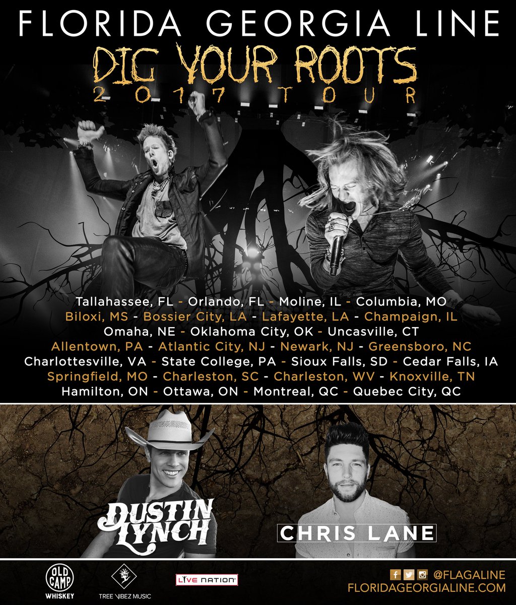 FLAGALine's tweet photo. All the cities we’re bringing the #DigYourRoots Tour to in 2017 – what show are you coming to?! Can’t wait to party with y’all. 🔥💥 https://t.co/tpH5Vzhocn