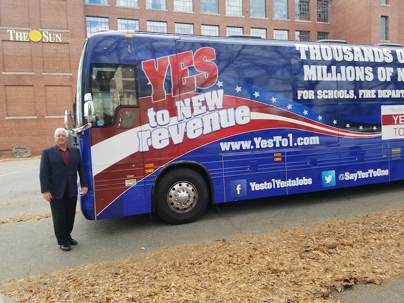 SayYesToOne's tweet photo. Mark Sterbens, a gaming consultant, spoke to press &amp; communities across MA about the benefits of our project. Make sure to Vote Yes Nov. 8th https://t.co/5BrYzHETJm